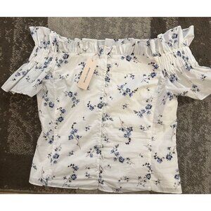 NWT Rebecca Taylor Size 6 - Francine Off the Shoulder Floral Snow Comb Lined
